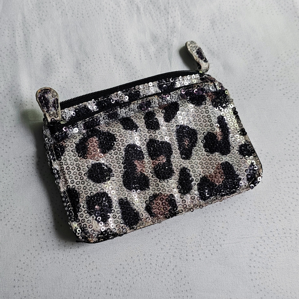 Y2k Leopard Print Sequin Wallet Card holder